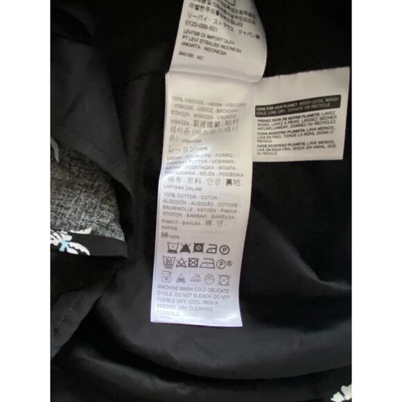 NWT Levis Black Island Print Summer Strappy Sundress Sleeveless Button Down Sz M - Picture 7 of 10